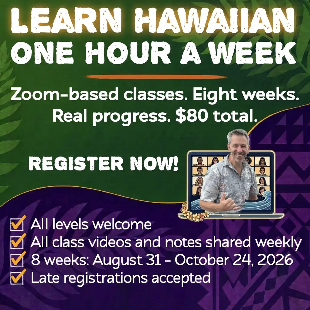 Learn Hawaiian, One Hour Per Week